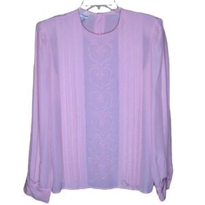 Pristine Vintage Lloyd Williams Hand Embroidered Long Sleeve Dress Top 12